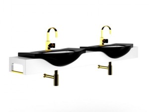 double bathroom sink 3D Model