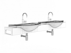 double bathroom sink 3D Model