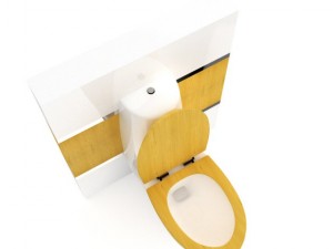 toilet bowl with wooden elements 3D 모델