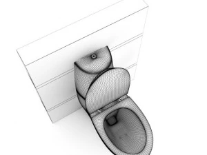 toilet bowl with wooden elements 3D Model