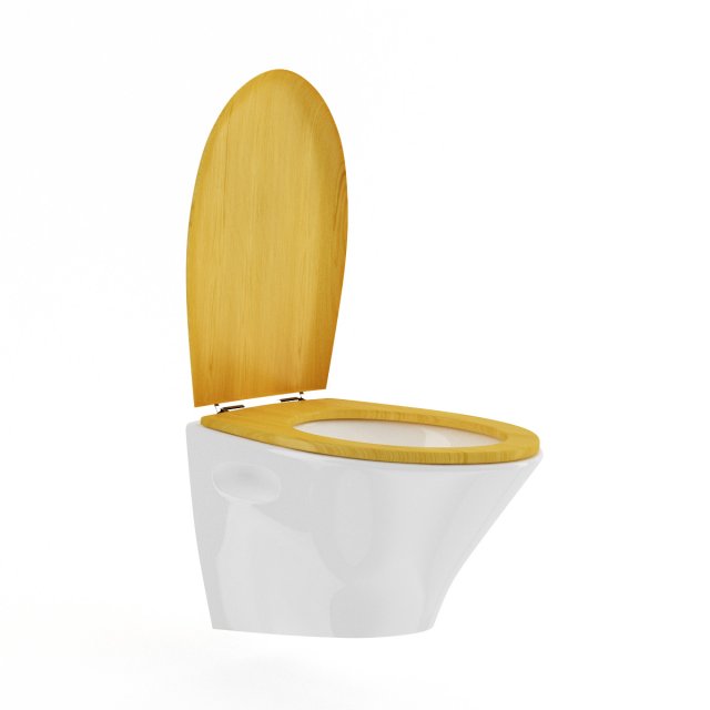 toilet bowl with wooden elements Model 3D .c4d .max .obj .3ds .fbx .stl .blend 