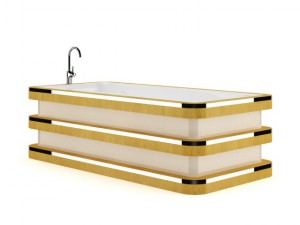 bathtube with wooden elements Model 3D