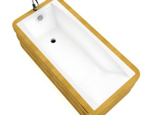 bathtube with wooden elements 3D Model