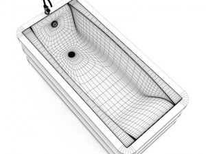 bathtube with wooden elements 3D Model