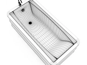 bathtube with wooden elements 3D Model