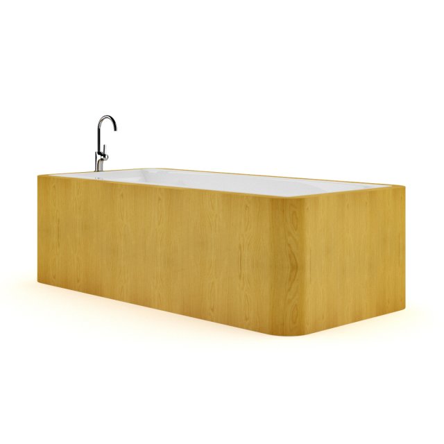 bathtube with wooden elements 3D मॉडल .c4d .max .obj .3ds .fbx .stl .blend 
