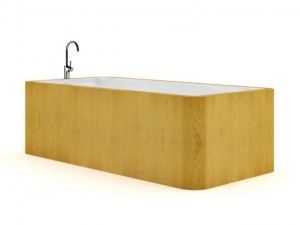 bathtube with wooden elements Model 3D