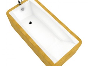 bathtube with wooden elements 3D मॉडल