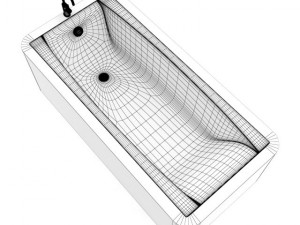 bathtube with wooden elements 3D मॉडल
