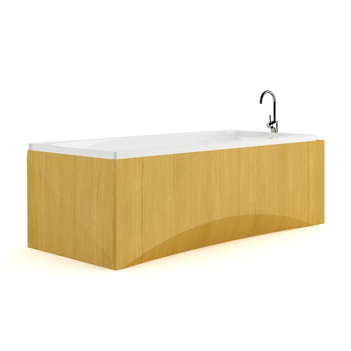 bathtube with wooden elements 3D Model .c4d .max .obj .3ds .fbx .stl .blend 