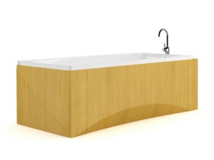 bathtube with wooden elements Model 3D