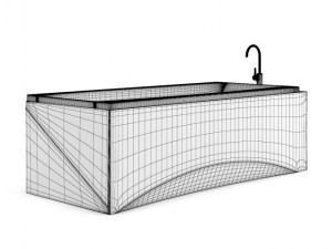 bathtube with wooden elements Modello 3D