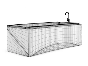 bathtube with wooden elements 3D Model