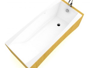 bathtube with wooden elements Modello 3D
