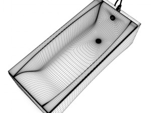 bathtube with wooden elements Modello 3D