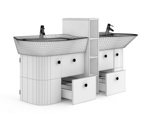 double bathroom sink 3D Модель