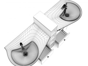 double bathroom sink 3D Модель