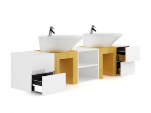 double bathroom sink Model 3D