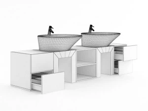 double bathroom sink 3D Model