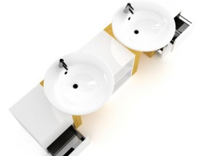 double bathroom sink 3D 모델