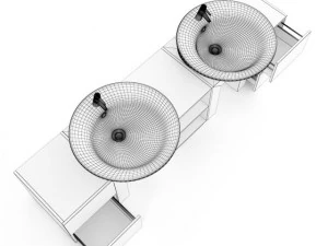 double bathroom sink 3D Model