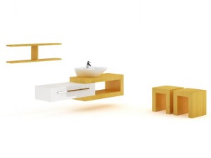bathroom furniture set Model 3D