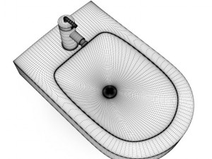 blue glass bidet 3D Model