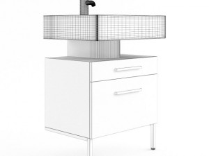 blue glass sink 3D Model