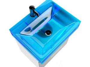 blue glass sink 3D Model