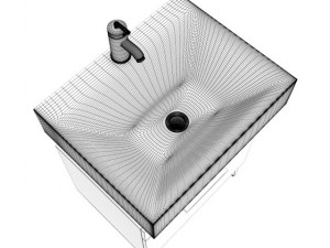 blue glass sink 3D Model