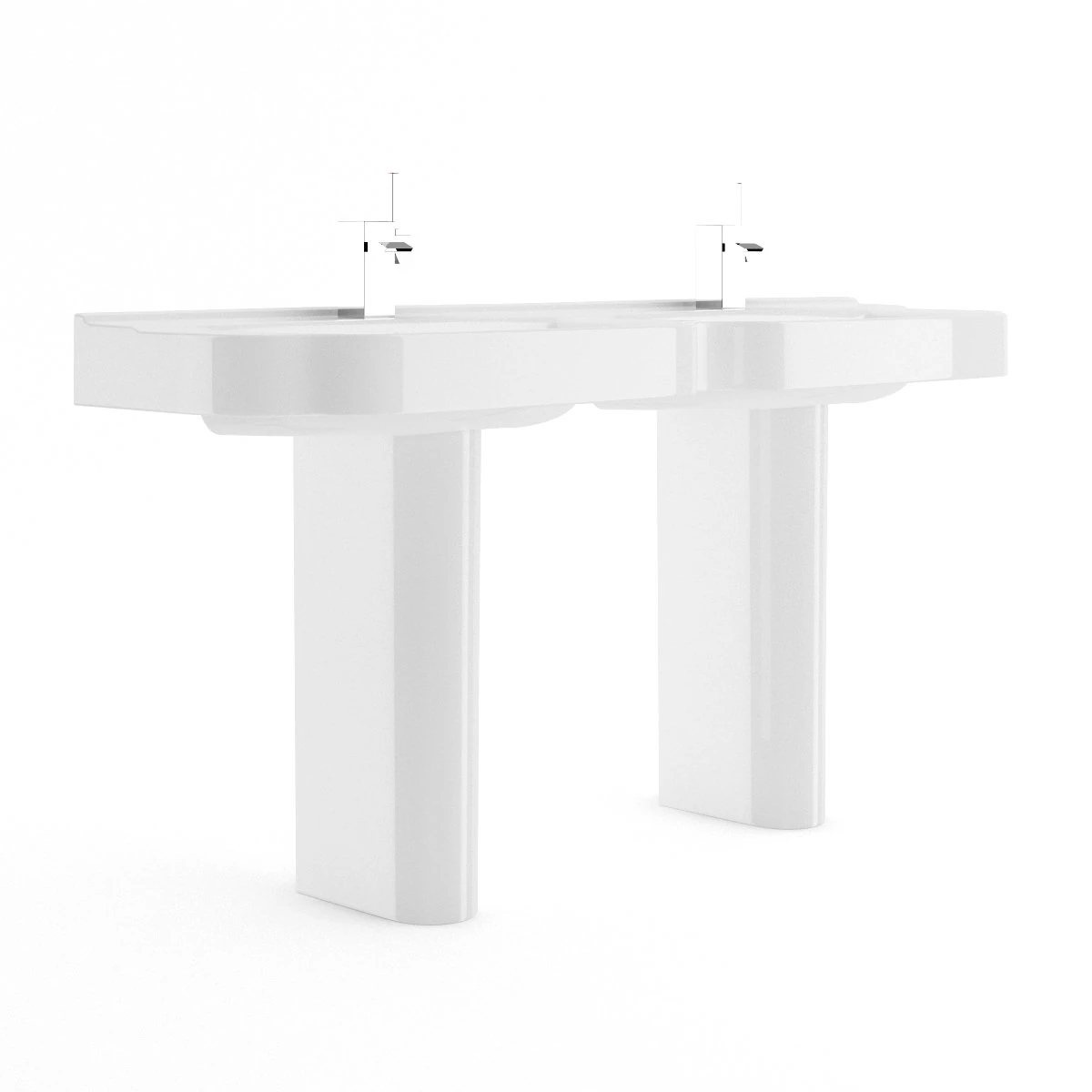 double bathroom sink 3D Model .c4d .max .obj .3ds .fbx .stl .blend 