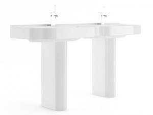 double bathroom sink Modello 3D