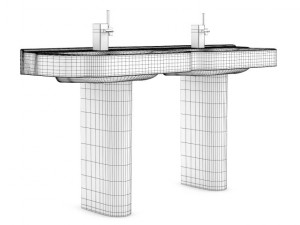 double bathroom sink 3D 模型
