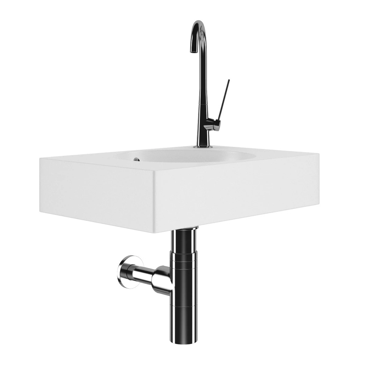 square batroom sink 3D Model .c4d .max .obj .3ds .fbx .stl .blend
