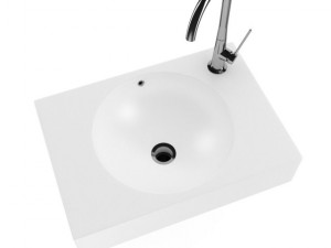square batroom sink Modèle 3D