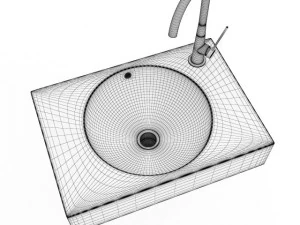 square batroom sink 3D Model