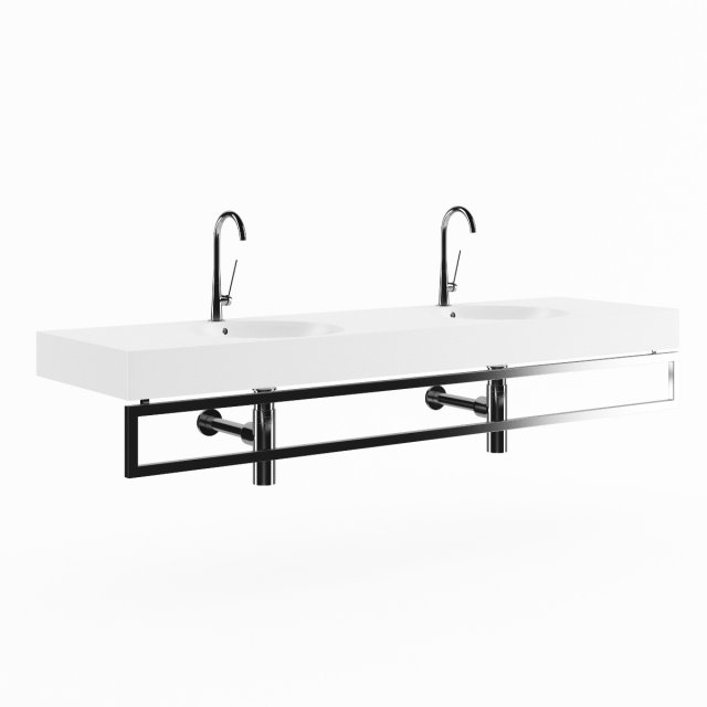 double square bathroom sink Model 3D .c4d .max .obj .3ds .fbx .stl .blend 