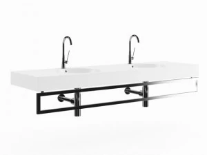 doppio lavabo quadrato per bagno Modello 3D