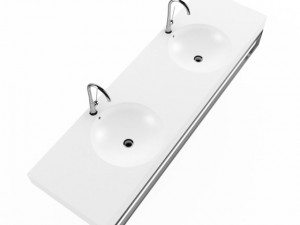 double square bathroom sink Model 3D