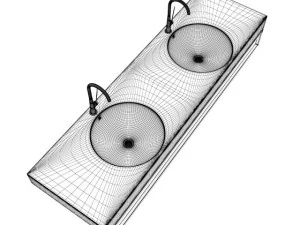 doppio lavabo quadrato per bagno Modello 3D
