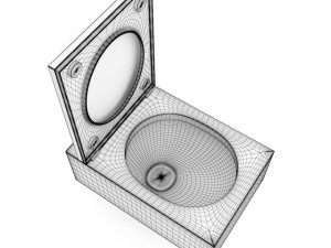 square toilet bowl 3D-Modell