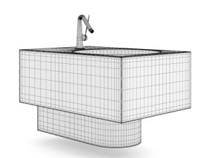kwadratowy bidet Model 3D