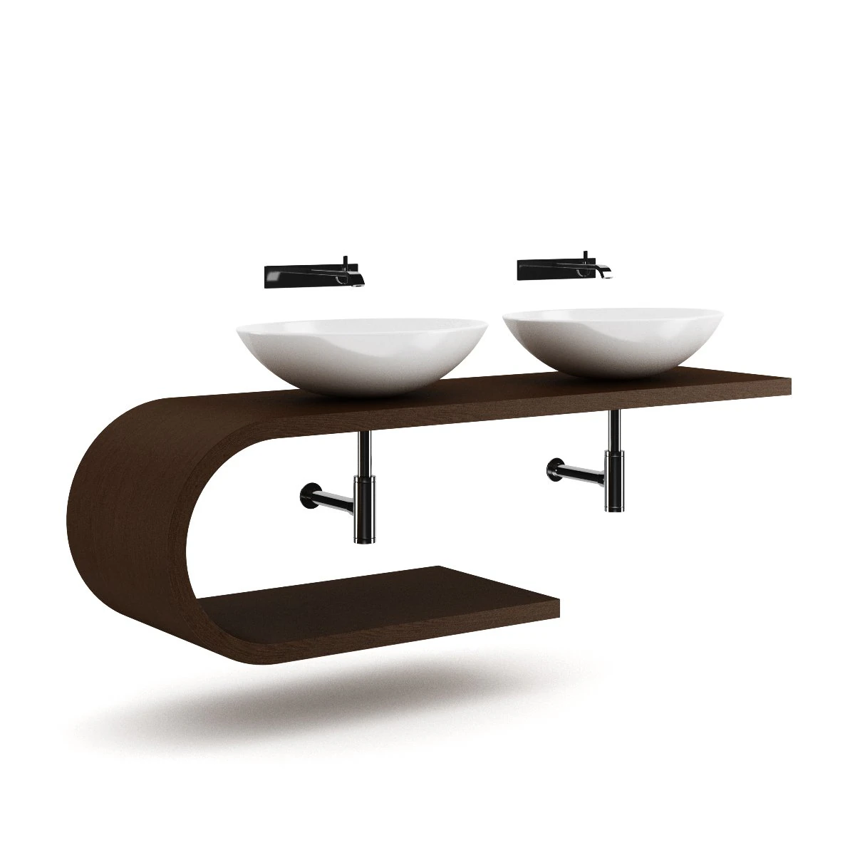 double bathroom sink 3D Model .c4d .max .obj .3ds .fbx .stl .blend