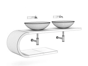 double bathroom sink 3D Model
