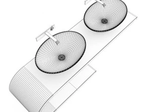 double bathroom sink 3D Model