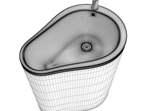 black standing sink 3D Model
