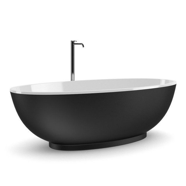 black bathtube 3D Model .c4d .max .obj .3ds .fbx .stl .blend 