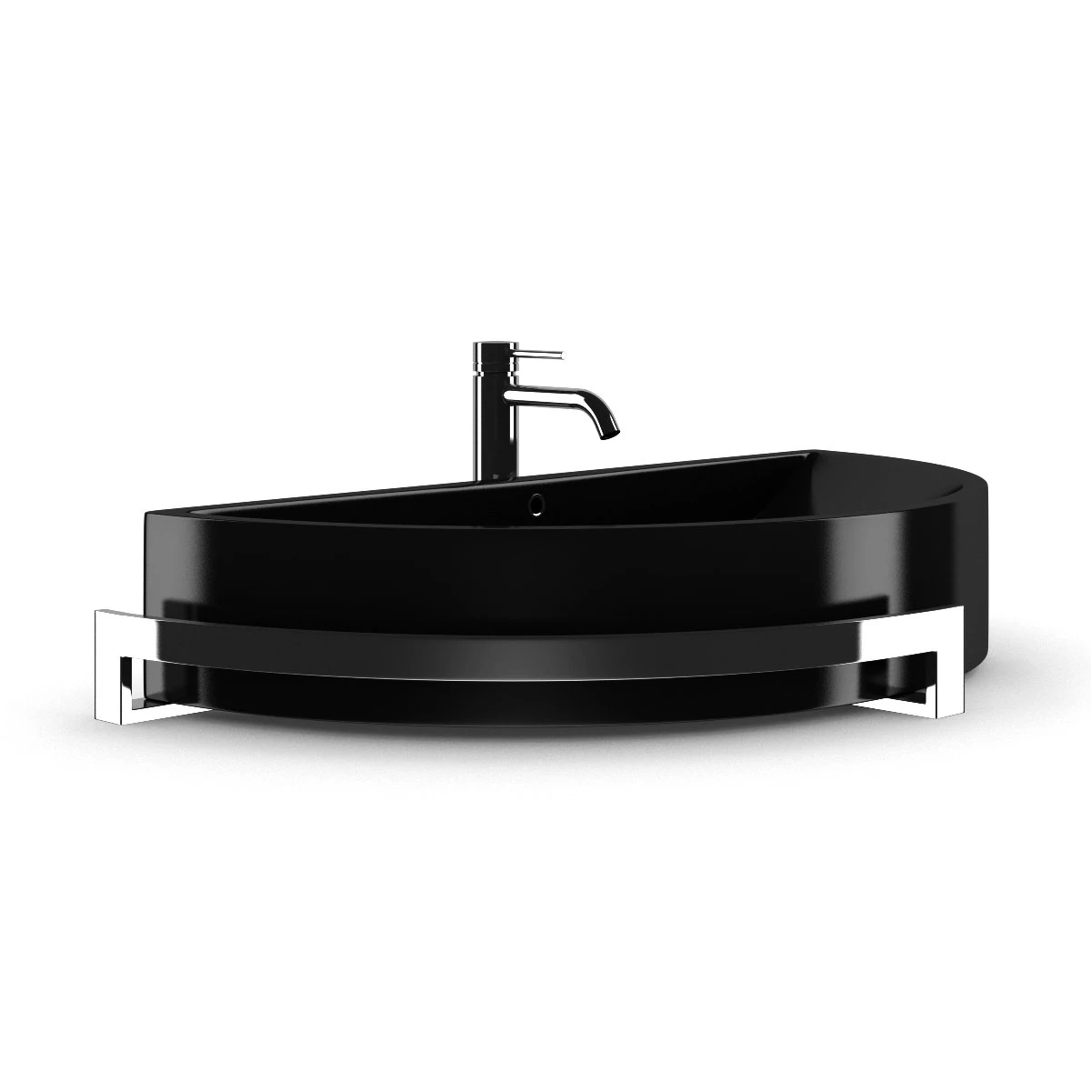 black round bathroom sink 3D Model .c4d .max .obj .3ds .fbx .stl .blend 