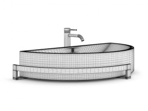 black round bathroom sink Modèle 3D