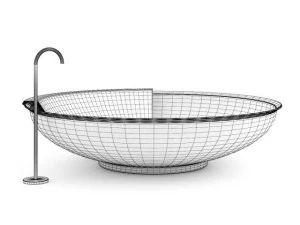 round black bathrube 3D Model
